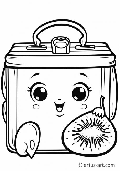 Kiwi Fruit in a Lunchbox Coloring Page